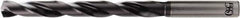 OSG - 6.3mm, 140° Point, Spiral Flute, Solid Carbide Taper Length Drill Bit - WD1 Finish, 66mm Flute Length, 106mm OAL, Series HP258 - Apex Tool & Supply