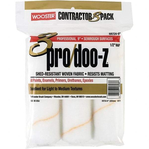 Wooster Brush - 1/2" Nap, 9" Wide Paint Roller - Semi-Rough Texture, Woven - Apex Tool & Supply