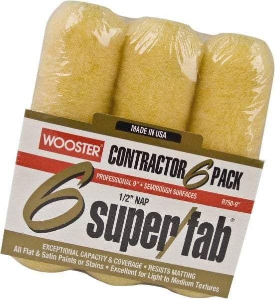 Wooster Brush - 1/2" Nap, 9" Wide Paint Roller - Semi-Rough Texture, Synthetic Knit - Apex Tool & Supply