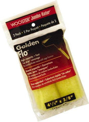 Wooster Brush - 3/8" Nap, 4-1/2" Wide Paint Mini Roller Covers - Medium Texture, Synthetic Knit - Apex Tool & Supply