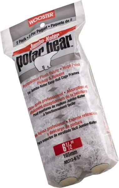 Wooster Brush - 3/8" Nap, 6-1/2" Wide Paint Mini Roller Covers - Medium-Rough Texture, Fabric - Apex Tool & Supply