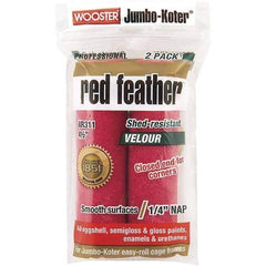 Wooster Brush - 1/4" Nap, 4-1/2" Wide Paint Mini Roller Covers - Smooth Texture, Velour - Apex Tool & Supply