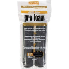 Wooster Brush - 3/8" Nap, 6-1/2" Wide Paint Mini Roller Covers - Smooth Texture, Foam - Apex Tool & Supply