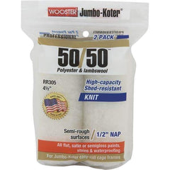 Wooster Brush - 1/2" Nap, 4-1/2" Wide Paint Mini Roller Covers - Semi-Rough Texture, Wool/Poly Blend - Apex Tool & Supply