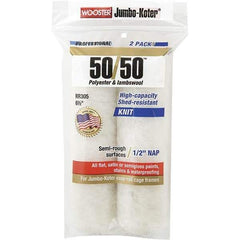 Wooster Brush - 1/2" Nap, 6-1/2" Wide Paint Mini Roller Covers - Semi-Rough Texture, Wool/Poly Blend - Apex Tool & Supply