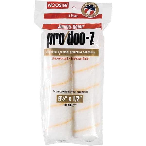 Wooster Brush - 1/2" Nap, 6-1/2" Wide Paint Mini Roller Covers - Semi-Rough Texture, Woven - Apex Tool & Supply