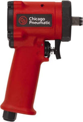 Chicago Pneumatic - 1/2" Drive, 9,000 RPM, 450 Ft/Lb Torque Impact Wrench - Pistol Grip Handle, 1,400 IPM, 19.6 CFM, 90 psi, 1/4" NPT Inlet - Apex Tool & Supply