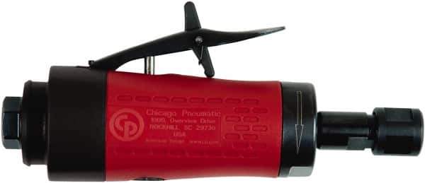Chicago Pneumatic - 1/4" Collet, Straight Handle, Air Angle Die Grinder - 25,000 RPM, Front Exhaust, 17.2 CFM, 0.4 hp, 90 psi, 6.35mm Inlet - Apex Tool & Supply