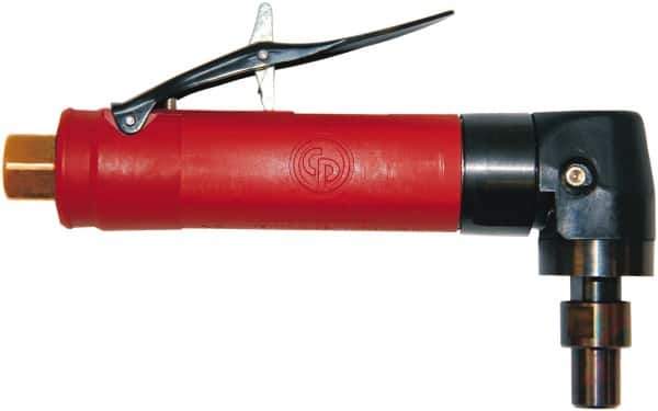 Chicago Pneumatic - 1/4" Collet, Angle Handle, Air Angle Die Grinder - 12,000 RPM, Rear Exhaust, 16.9 CFM, 0.5 hp, 90 psi, 6.35mm Inlet - Apex Tool & Supply