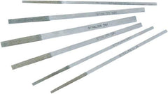 Strauss - 10 Piece Diamond Pattern File Set - 2-3/16" Long, Round Handle, Set Includes Flat - Apex Tool & Supply