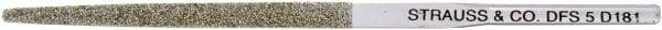 Strauss - 3.346" OAL Medium Three Square Needle Diamond File - 1/8" Wide x 0.118" Thick, 1.77 LOC, Gray, 126 Grit - Apex Tool & Supply