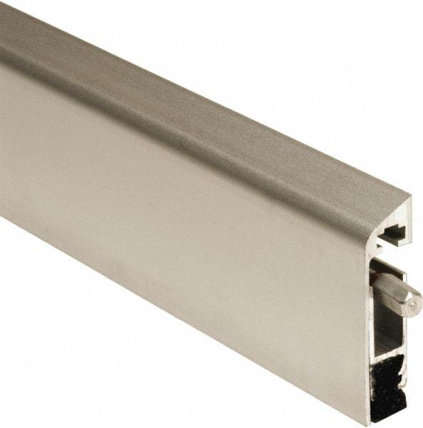 National Guard Products - 1/2" Back Strip Brush Width, Aluminum Automatic Door Bottom Sweep - 1" Bristle Length, Neoprene, 3" OAL, 2" High, Anodized Alum Coated - Apex Tool & Supply