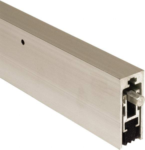 National Guard Products - 0.6667" Back Strip Brush Width, Aluminum Automatic Door Bottom Sweep - 1" Bristle Length, Neoprene, 2" OAL, 2" High, Anodized Alum Coated - Apex Tool & Supply