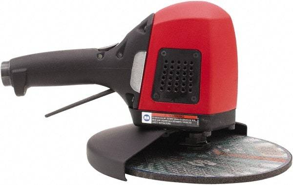Chicago Pneumatic - 9" Wheel Diam, 6,500 RPM, Pneumatic Angle & Disc Grinder - 5/8-11 Spindle, 93 CFM, Side Exhaust - Apex Tool & Supply