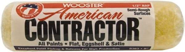 Wooster Brush - 1/2" Nap, 9" Wide Paint Roller - Semi-Rough Texture, Synthetic Knit - Apex Tool & Supply