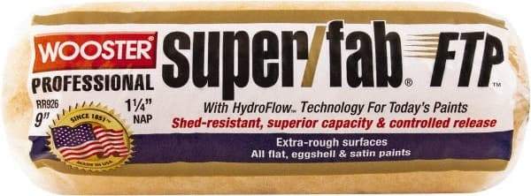 Wooster Brush - 1-1/4" Nap, 9" Wide Paint Roller - Extra-Rough Texture, Synthetic Knit - Apex Tool & Supply