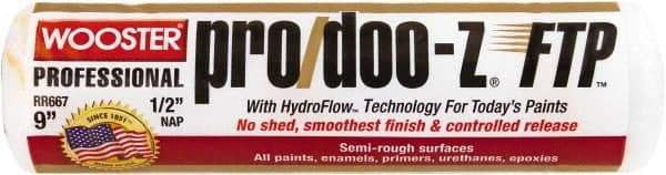 Wooster Brush - 1/2" Nap, 9" Wide Paint Roller - Semi-Rough Texture, Woven - Apex Tool & Supply