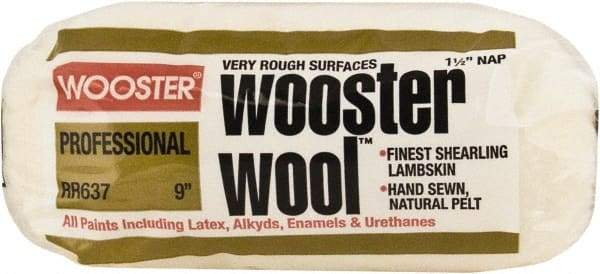 Wooster Brush - 1-1/2" Nap, 9" Wide Paint Roller - Extra-Rough Texture, Lambswool - Apex Tool & Supply