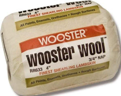 Wooster Brush - 3/4" Nap, 4" Wide Paint Roller - Rough Texture, Lambswool - Apex Tool & Supply