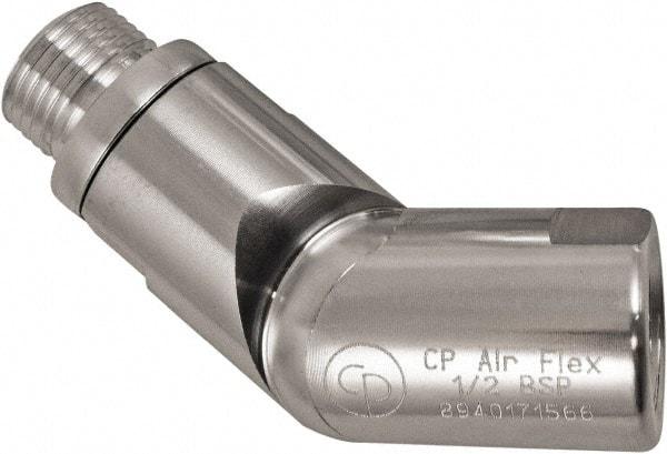 Chicago Pneumatic - 1/2 Male x Female NPT Pneumatic Hose Swivel Fitting - 1/2" ID, Aluminum, Industrial Interchange, 1-5/32" Body Diam - Apex Tool & Supply