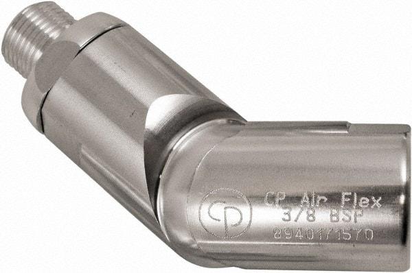 Chicago Pneumatic - 3/8 Male x Female NPT Pneumatic Hose Swivel Fitting - 3/8" ID, Aluminum, Industrial Interchange, 1-5/32" Body Diam - Apex Tool & Supply