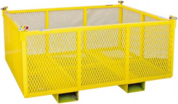 Machining & Welding - 48" Long x 48" Wide x 24" High Steel Basket-Style Bulk Container - 2,500 Lb. Load Capacity - Apex Tool & Supply