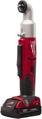 Milwaukee Tool - 3/8" Drive 18 Volt Inline Cordless Impact Wrench & Ratchet - 1,500/2,250 RPM, 0 to 3,400 BPM, 30/60 Ft/Lb Torque, 1 Lithium-Ion Battery Included - Apex Tool & Supply