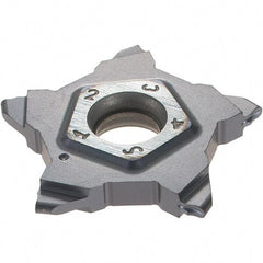 Iscar - PENTA24N120 J IC908 Grade, 0.0472" Cutting Width, Carbide Cutoff Insert - Neutral Lead Angle, 0.0236" Cnr Rad, TiN/TiAlN Coated - Apex Tool & Supply