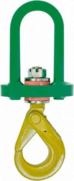 Machining & Welding - #5 Hook, 2 Ton Capacity, Alloy Steel Swivel Hoist Hook - 12-1/4" Long - Apex Tool & Supply