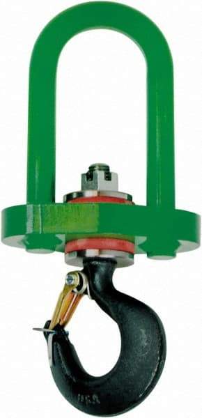 Machining & Welding - #4 Hook, 2 Ton Capacity, Alloy Steel Swivel Hoist Hook - 10-3/4" Long - Apex Tool & Supply