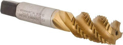 Kennametal - 3/4-10 4 Flute Modified Bottoming Spiral Flute Tap - Vanadium High Speed Steel, TiCN/TiN Finish, 4-1/4" OAL, Right Hand Flute, Right Hand Thread, H3, Series GOtap\xAE - Apex Tool & Supply