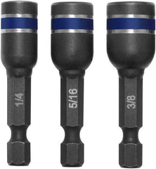 Irwin - 3 Piece, Magnetic Nutsetters Handle, Hex - 1/4 to 3/8" Hex - Apex Tool & Supply