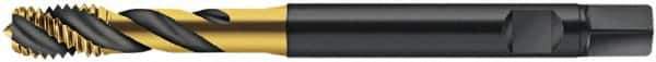 Walter-Prototyp - 3/8-24 UNF 3 Flute 2B Modified Bottoming Spiral Flute Tap - Cobalt, TiN Finish, 100mm OAL, Right Hand Flute, Right Hand Thread, Series AS2351005 - Apex Tool & Supply