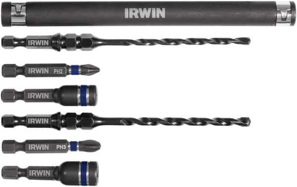 Irwin - 7 Piece 3/16" & 1/4" Concrete Anchor Installation Kit - For Use with Impact Drivers and Rotary Drills - Apex Tool & Supply