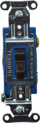 Hubbell Wiring Device-Kellems - 1 Pole, 120 to 277 VAC, 15 Amp, Industrial Grade, Toggle, Wall and Dimmer Light Switch - Apex Tool & Supply