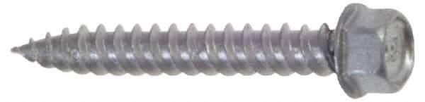Buildex - #9 Hex Washer Head Sheet Metal Screw - Steel, 2" Length Under Head - Apex Tool & Supply