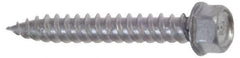 Buildex - #9 Hex Washer Head Sheet Metal Screw - Steel, 1" Length Under Head - Apex Tool & Supply