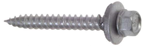 Buildex - #9 Hex Washer Head Sheet Metal Screw - Steel, 1" Length Under Head - Apex Tool & Supply