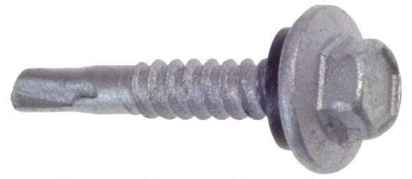 Buildex - #12, Hex Washer Head, Hex Drive, 1" Length Under Head, #3 Point, Self Drilling Screw - Steel - Apex Tool & Supply