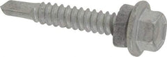 Buildex - 1/4", Hex Washer Head, Hex Drive, 1-1/2" Length Under Head, #3 Point, Self Drilling Screw - Steel - Apex Tool & Supply