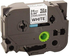 Brother - 1" Wide x 314.4" Long, White Plastic/Paper Tape Cassette - For Label Maker - Apex Tool & Supply