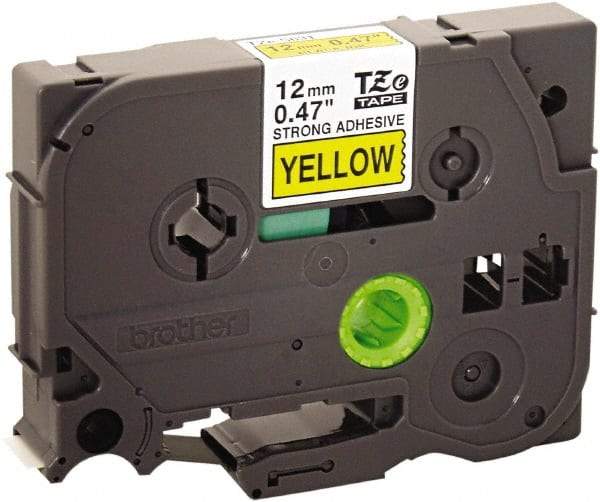Brother - 1/2" Wide x 314.4" Long, Yellow Plastic/Paper Tape Cassette - For Label Maker - Apex Tool & Supply