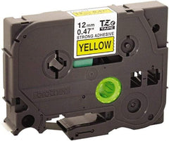 Brother - 1/2" Wide x 314.4" Long, Yellow Plastic/Paper Tape Cassette - For Label Maker - Apex Tool & Supply