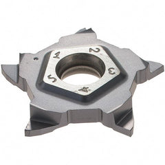 Iscar - PENTA24N119 IC908 Grade, 0.0469" Cutting Width, Carbide Cutoff Insert - Neutral Lead Angle, 0.0039" Cnr Rad, TiAlN Coated - Apex Tool & Supply
