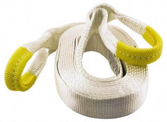 Erickson Manufacturing - 20' Long x 3" Wide, 27,000 Lb Basket Capacity, Polyester Web Sling - White, with Loop Ends - Apex Tool & Supply