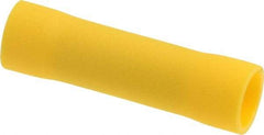 Thomas & Betts - 12 to 10 AWG Compatible, Vinyl Fully Insulated, Crimp-On Butt Splice Terminal - Copper Contacts, 1.024" OAL, Yellow - Apex Tool & Supply