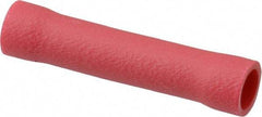 Thomas & Betts - 22 to 16 AWG Compatible, Vinyl Fully Insulated, Crimp-On Butt Splice Terminal - Copper Contacts, 0.986" OAL, Red - Apex Tool & Supply