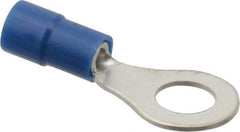 Thomas & Betts - 16-14 AWG Partially Insulated Crimp Connection Circular Ring Terminal - 1/4" Stud, 1.094" OAL x 0.472" Wide, Tin Plated Copper Contact - Apex Tool & Supply