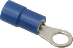 Thomas & Betts - 16-14 AWG Partially Insulated Crimp Connection Circular Ring Terminal - #8 Stud, 0.803" OAL x 0.26" Wide, Tin Plated Copper Contact - Apex Tool & Supply