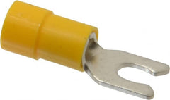 Thomas & Betts - #6 Stud, 12 to 10 AWG Compatible, Partially Insulated, Crimp Connection, Locking Fork Terminal - Apex Tool & Supply